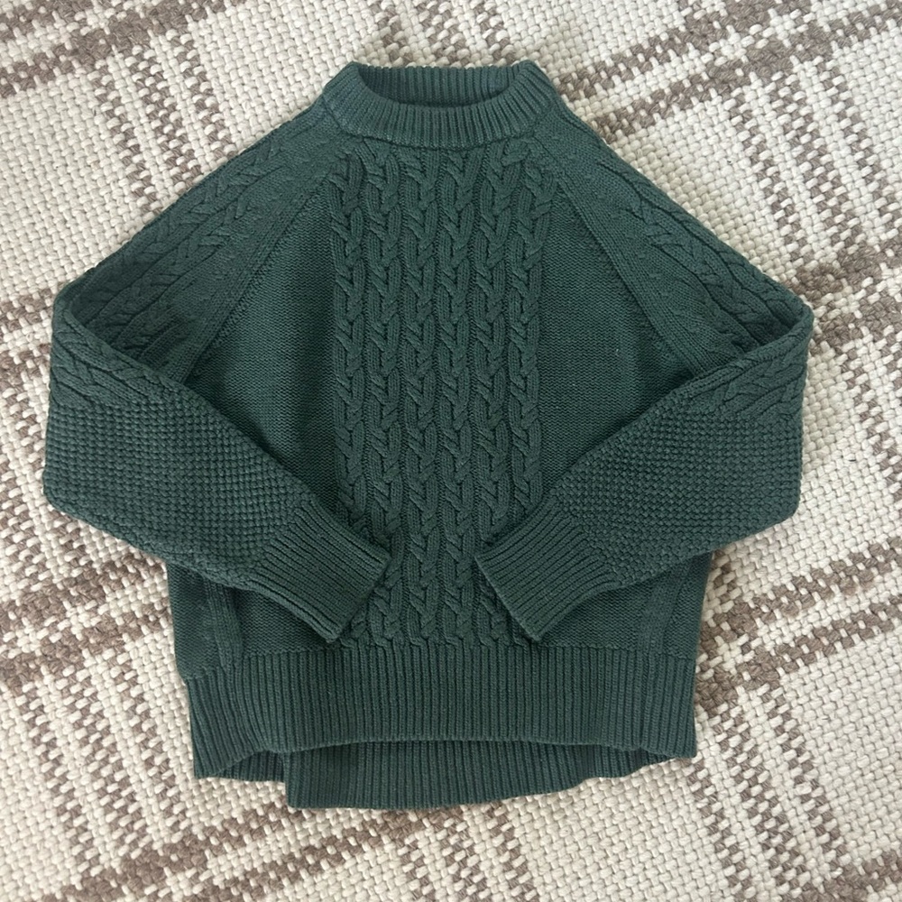 Tuckernuck Green Wool Cable Knit Sweater
